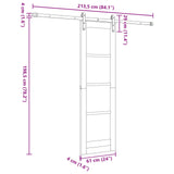 Sliding Door Natural 61 x 198.5 cm Solid Pine Wood 3445440