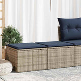 2 Piece Garden Sofa Set with Cushions Grey Poly Rattan Acacia 3328664