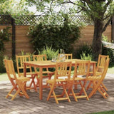 Garden Chair with Cushion Folding 8 pcs Solid Acacia Wood 3324842