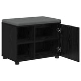 Hall Bench Black Oak 60 x 38 x 46 cm Engineered Wood and Fabric 891497