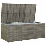 Garden Storage Box Poly Rattan 180x90x70 cm Grey 46479