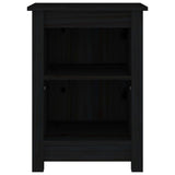 Bedside Cabinet Black 40x35x55 cm Solid Wood Pine 820964