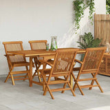 5 Piece Garden Dining Set Solid Teak Wood 3059595