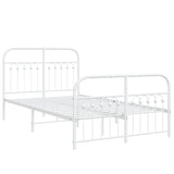 Metal Bed Frame without Mattress with Footboard White 120x190cm 376664