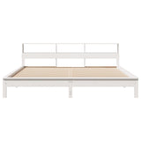 Bed Frame without Mattress White 200x200 cm Solid Wood Pine 3309726