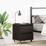 Bedside Cabinet Black Oak 40 x 35 x 50 cm Engineered Wood 863466