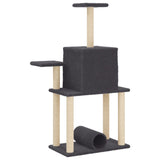 Cat Tree with Sisal Scratching Posts Dark Grey 122 cm 172090