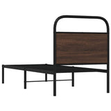 Bed Frame Without Mattress 75x190 cm Small Single Brown Oak Engineered Wood 4100297