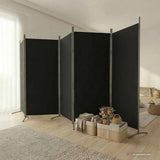 5-Panel Room Divider Black 433x180 cm Fabric 350269