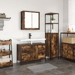ZNTS 2-Piece Bathroom Furniture Set in Smoked Oak Engineered Wood 3328376