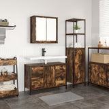 ZNTS 2-Piece Bathroom Furniture Set in Smoked Oak Engineered Wood 3328376
