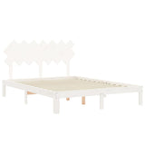 Bed Frame without Mattress White 140x190 cm Solid Wood Pine 3193707