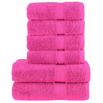 6 Piece Premium Towel Set SOLUND Pink 600 gsm 137569