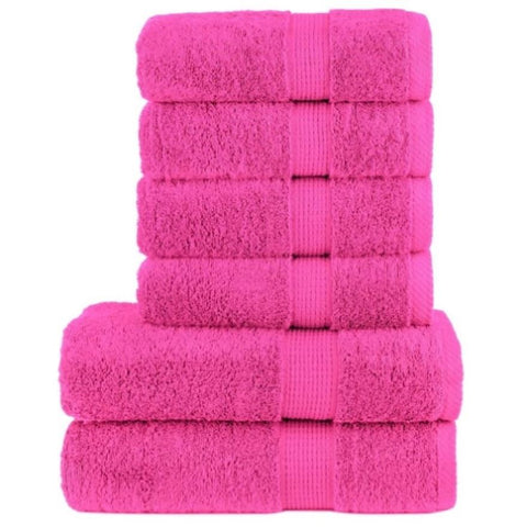 6 Piece Premium Towel Set SOLUND Pink 600 gsm 137569