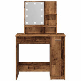 Dressing Table with LED Old Wood 86.5x35x136 cm 857023