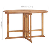 Folding Garden Dining Table 110x75 cm Solid Wood Teak 318479