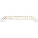 Bed Frame White 140 x 210 cm Solid Pine Wood 872900