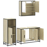 ZNTS 3 Piece Bathroom Furniture Set Sonoma Oak Engineered Wood 3300981