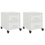 ZNTS Bedside Cabinets 2 pcs White 36x39x43.5 cm Steel 846637