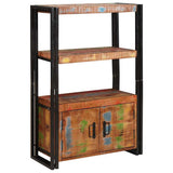 Bookshelf with Doors Brown Solid Reclaimed Wood and Metal 4104771