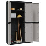 Outdoor Storage Cabinet Grey and Black 97x37x165 cm PP 364203