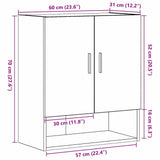 Wall-mounted Cabinet Black Oak 60 x 31 x 70 cm Engineered Wood 862941