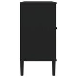 Sideboard Black Solid pine wood, Engineered wood, Poly rattan Large 358030