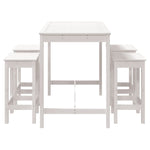 5 Piece Garden Bar Set White Solid Wood Pine 3154746