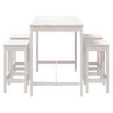 5 Piece Garden Bar Set White Solid Wood Pine 3154746