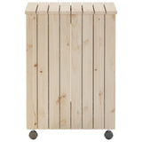 Laundry Basket with Wheels RANA 45x45x64 cm Solid Wood Pine 4002333