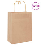 ZNTS Paper Bags 250 pcs with Handles Brown 21x11x28 cm 4101587