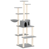 Cat Tree with Sisal Scratching Posts Light Grey 167 cm 171610