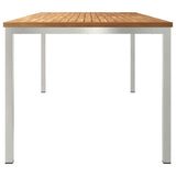 Dining Table 180x90x75 cm Solid Teak Wood and Stainless Steel 42006190