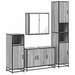 ZNTS 4 Piece Bathroom Furniture Set Grey Sonoma Engineered Wood 3301193