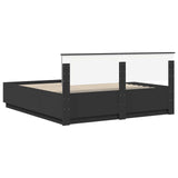 Bed Frame with Headboard Black 180 x 200 cm Engineered Wood 3408139