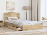 Storage Bed with Drawer Sonoma Oak 70 x 190 cm Engineered Wood 3413557
