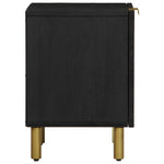 ZNTS Bedside Cabinet Black 40x33x46 cm Solid Wood Mango 4017644