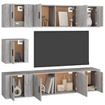 7 Piece TV Cabinet Set Concrete Grey Engineered Wood 3188666