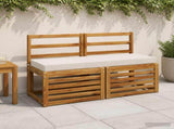 Bench Cushions SOEST 2 pcs 100% Polyester White 110 x 40 x 8 cm 949667