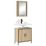 Bathroom Furniture Set with Shelf 2 pcs Brown Engineered wood 3345131