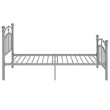 Bed Frame Grey Powder-coated Metal Single Durable Bed Frame 324972