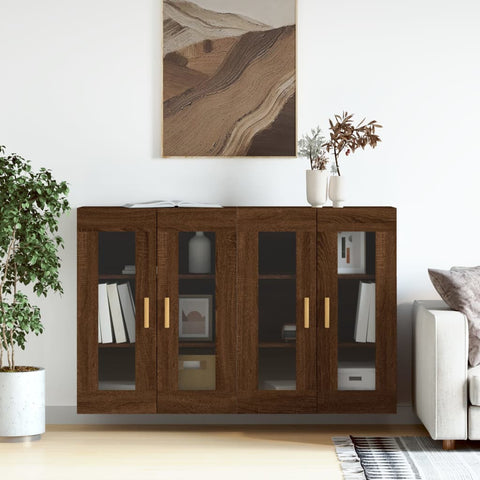 Wall Mounted Cabinets 2 pcs Brown Oak Engineered Wood 3197904