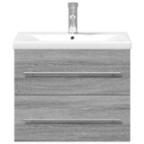 Bathroom Sink Cabinet with Built-in Basin Grey Sonoma 3278774