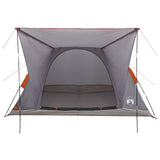 Camping Tent Grey and Orange 4-Person Polyester and Steel 42028649