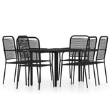 7 Piece Garden Dining Set Black 3099140