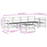 6 Piece Garden Lounge Set White Solid Wood Pine 3186460