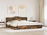Bed Frame with Drawer Smoked Oak 180 x 200 cm Engineer Wood 3413391