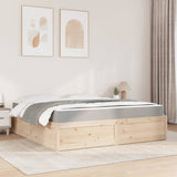 ZNTS Bed with Mattress 180x200 cm Super King Solid Wood Pine 3281925
