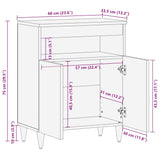 ZNTS Sideboard 60x33.5x75 cm Solid Wood Mango 4018689