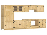 Cabinet SKI 9 pcs Honey Brown Solid Pine Wood 3392650